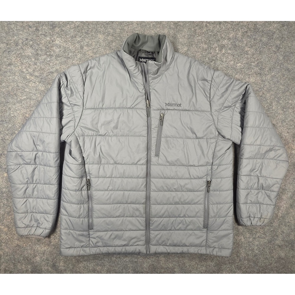 Marmot Mens Gray Full Zip Puffer Calen Jacket Insulated Quilted Coat XXL